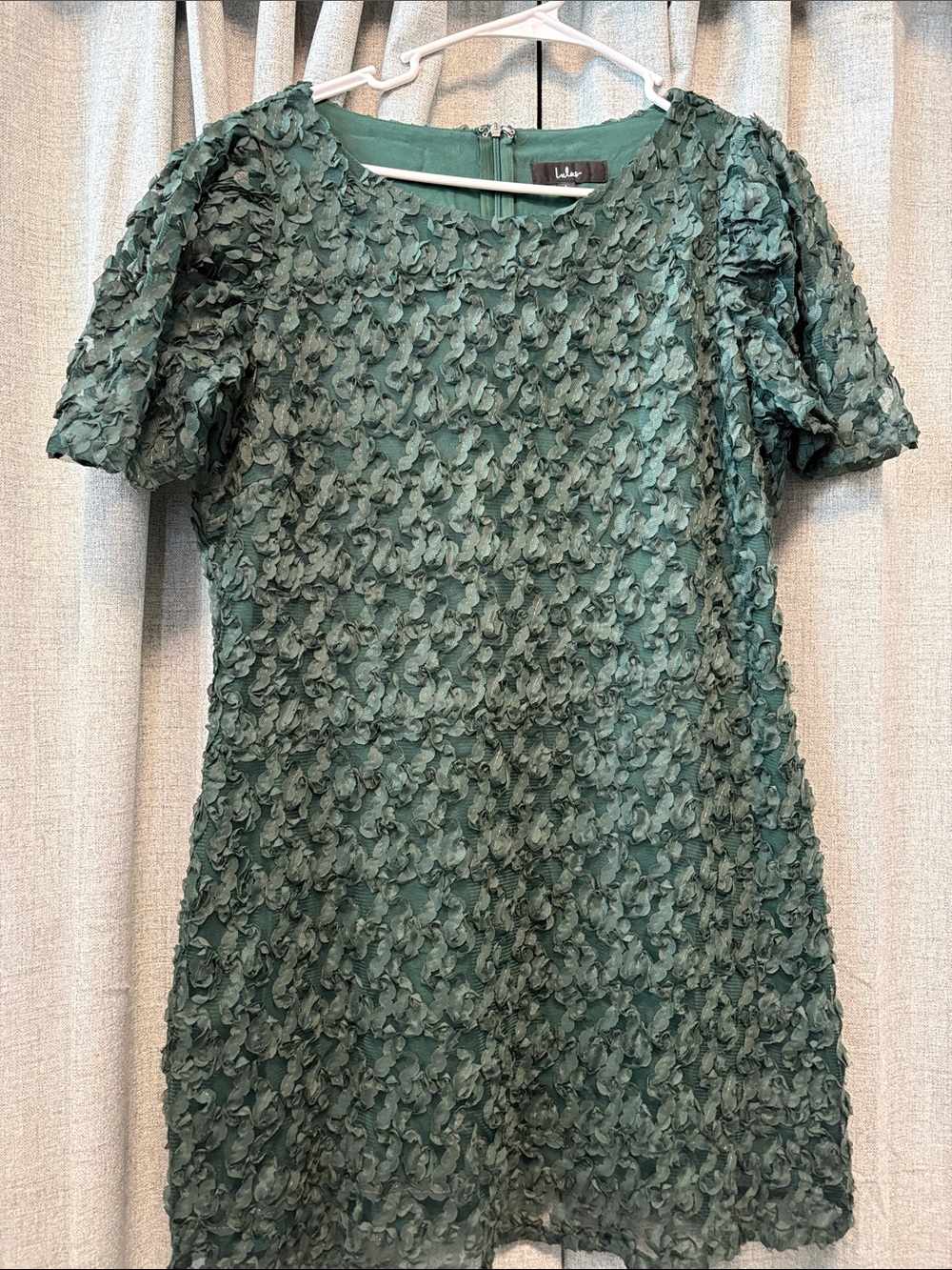 Lulu's Deep Green Textured Dress